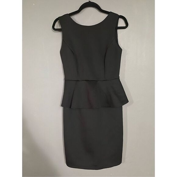 Spense Black Peplin Ruffle Dress Size 4 - Picture 1 of 4